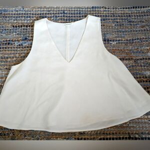 Club Monaco White V-Neck Tank Top